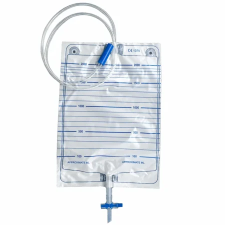 Sterile urine drainage bag 2000ml with T valve