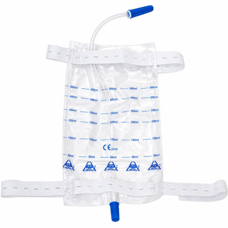 Leg Urine Drainage Bag 750ml with 10cm Tube and Drainage Valve
