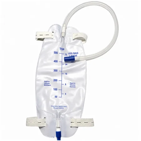 Leg urine drainage bag 500ml with 30cm tube medical urinary collection bag
