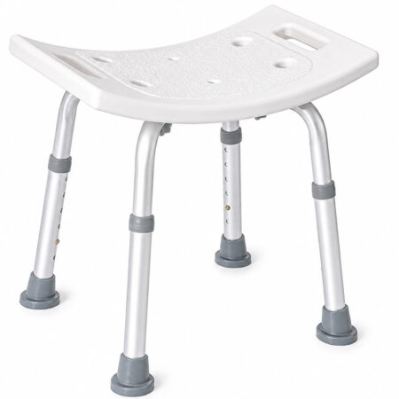 Adjustable shower chair with height-adjustable legs